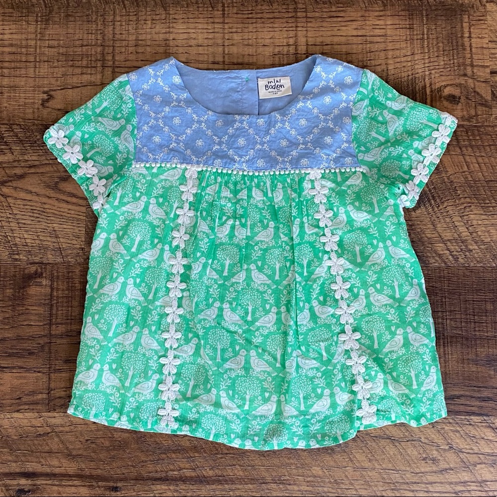 Mini Boden Crepe-Like & Crochet Swing Top 7-8yr